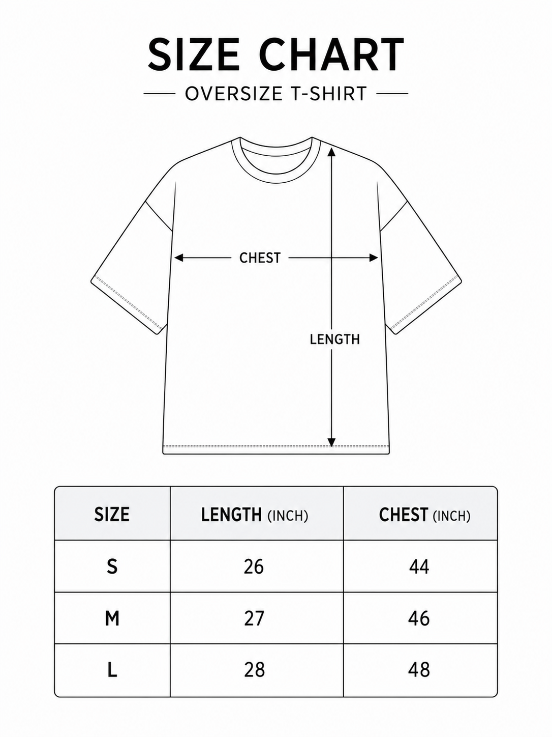 Black Over Size Printer Tee - Unisex