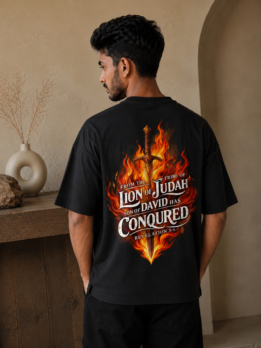 Black Over Size Printer Tee - Unisex