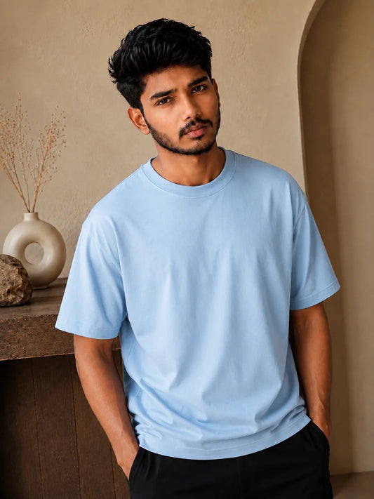 Pastel Blue Over Size Tee - Unisex