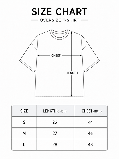 Black Over Size Printer Tee - Unisex